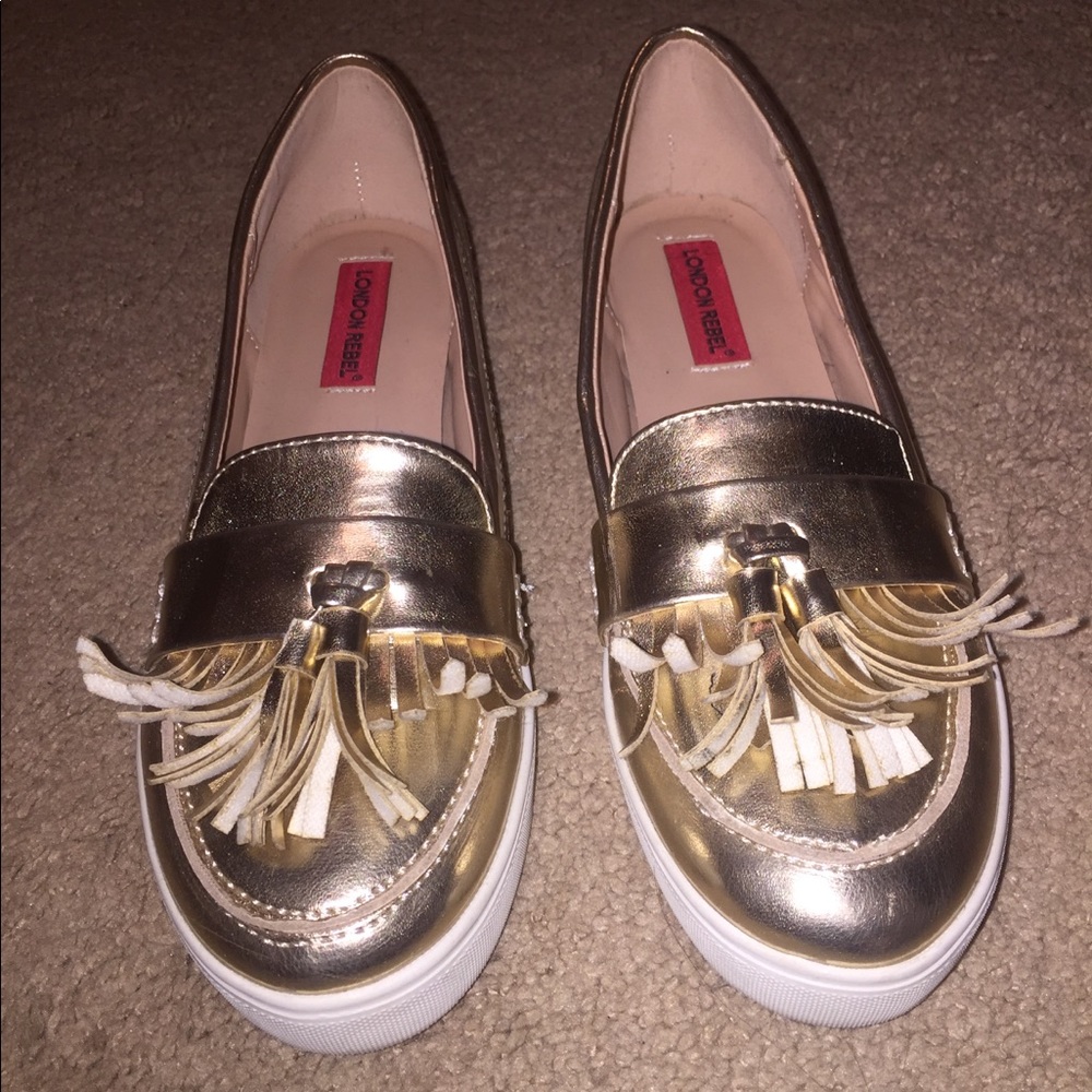 Gold Loafers